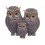 Figurine Couple Chouettes & Petit, Collection Boho, H 14 cm