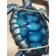 Déco Murale Métal : La Tortue marine bleue, L 27 cm