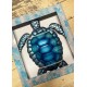 Déco Murale Métal : La Tortue marine bleue, L 27 cm