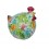 Tirelire Poule, Motif Feuillage Tropical, Collection Botanik, H 18 cm