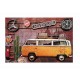 Plaque métal Combi Split : Red Campervan, H 33 cm