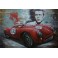 Tableau Métal 3D : Porsche 550 Spyder Rouge James Dean, L 120 cm
