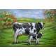 Tableau sur Métal 3D : Vaches au près, L 120 cm
