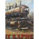 Tableau en Métal 3D XL : Le train et Locomotive à vapeur, L 120 cm