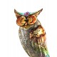 Déco Jardin Métal : Le grand Hibou, Modèle Multicolore, H 53 cm