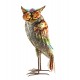 Déco Jardin Métal : Le grand Hibou, Modèle Multicolore, H 53 cm