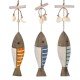 Mobile poissons bleus & bois flotté naturel, H 30 cm