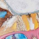 Tableau Eléphant : Trompe l'oeil multicolore H 100 cm
