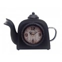 Horloge Vintage : Théière Rétro Motif Union Hotel, Anthracite, L 25 cm