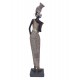 Statuette Grande Africaine Debout et Jarre, Collection Kentan, H 33 cm