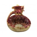 Fée et Dragons : Photophore Oeuf de Dragon Résine, Modèle Rouge, H 10 cm