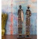 Statuette Africaine en pagne kita & Cruche 2, Collection Ethnik, H 42 cm