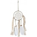 Déco ethnique Bohème : Attrape-rêves Blanc Shabby Chic, H 36 cm