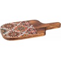 Planche à découper Bois de Manguier : Thème Citrons. L 30 cm.