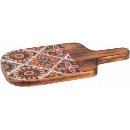Planche à découper Bois de Manguier : Thème Citrons. L 30 cm.