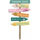 Déco murale Bois : Multi-panneaux thématiques Thème Plage, H 78 cm