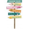 Déco murale Bois : Multi-panneaux thématiques Thème Plage, H 78 cm