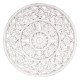 Déco murale en Bois Blanc sculpté, Motif Floral et Mandala, H 40 cm