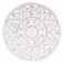 Déco murale en Bois Blanc sculpté, Motif Floral et Mandala, H 40 cm