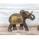 Figurine éléphants, Modèle Jungle Chic Marron et Doré, L 24 cm