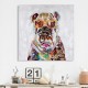 Tableau Peinture Chien Design : Le Bouledogue Anglais Popstar, H 100 cm