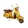 Miniature Scooter Vespa Métal : Modèle Jaune à Fleurs, L 17 cm