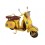 Scooter Miniature métal Vintage, Couleur Jaune, Modèle Italia L 26 cm