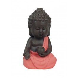happyDko Figurine Mini Bouddha Zen, Mod Rouge, Collection Color Line, H 15 cm