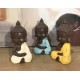 happyDko Figurine Mini Bouddha Zen, Mod. Bleu, Collection Color Line, H 12 cm