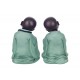 Set 2 Grands Bouddha Baby Zen Assis, Collection Baby Zen, H 21 cm