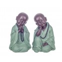 Set 2 Grands Bouddha Baby Zen Assis, Collection Baby Zen, H 21 cm