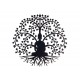 ORIGEN Décoration murale métal : Arbre de vie et Bouddha, Zen et Bohème, Anthracite, H 82 cm