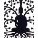 ORIGEN Décoration murale métal : Arbre de vie et Bouddha, Zen et Bohème, Anthracite, H 82 cm