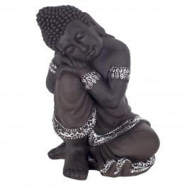 G&S Statue Bouddha Fibre et Argile : Modèle Amitabha, H 41 cm