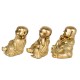 3 Statuette Feng Shui Bouddha de la sagesse, Doré et Argenté, H 10 cm