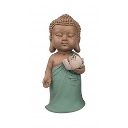 G&S Bouddha Bleu Debout, Collection Méditation, H 18 cm