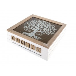 Boite polyvalente de rangement, Arbre de Vie et Famille, L 24 cm