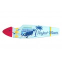 Déco murale vintage bois : Planche de surf Welcome to our beach, H 48 cm