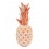 Fruit Déco Résine : Ananas Doré et Blanchi avec Miroirs, H 19 cm