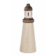 Phare décoratif en bois, Blanc et Marron, H 25 cm