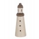 Phare décoratif en bois, Blanc et Marron, H 25 cm