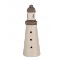 Thème Bord de mer : Phare décoratif en Bois et LED, H 31 cm