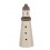 Phare décoratif en bois, Blanc et Marron, H 25 cm