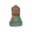 G&S Mini Bouddha Bleu en Réflexion. Coll Méditation, H 13 cm
