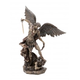 Statuette résine : L'archange Saint Michel, H 35 cm