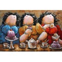 Tableau Métal 3D : Tea Time et Cupcakes, L 120 cm