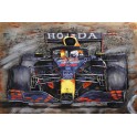 Tableau en Métal 3D : Formule 1 Honda sur piste, L 120 cm