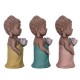 Set de 3 Bouddhas Debout, Collection Méditation, H 18 cm