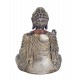 Bouddha de Paix, Kesa stylisé et Ton Anthracite, H 25 cm