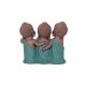 G&S Figurine 3 Bouddhas de la Sagesse, Bleu. Coll Méditation, H 13 cm